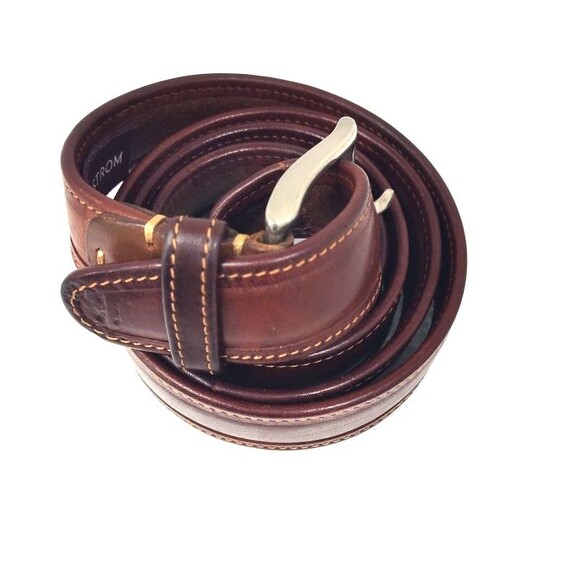 Mens NORDSTROM Brown Made IN U.S.A. Genuine Leather Belt Size 42/44 - Picture 1 of 14